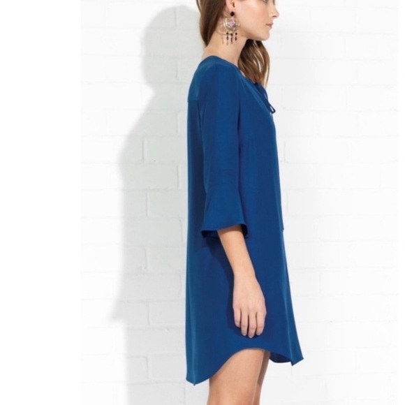 Amanda Uprichard Star Silk Dress in Blue Sz. Small - Picture 4 of 12